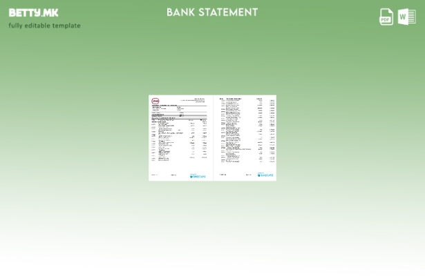 модерен стил, шаблон за ексел страници со изјава на ABSAbank во Јужна Африка